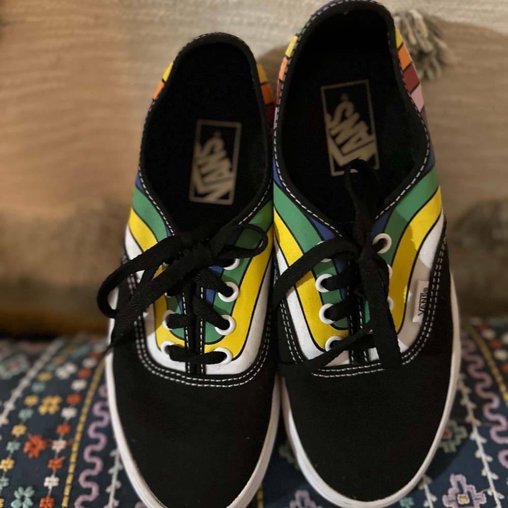 Vans Authentic Rainbow Refract Black Sneakers - M… - image 5